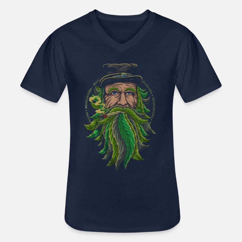 23F 0336 bk - Männer-T-Shirt mit V-Ausschnitt - Navy