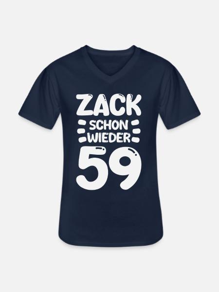 Zack 59 again! Birthday - Men's V-Neck T-Shirt - navy