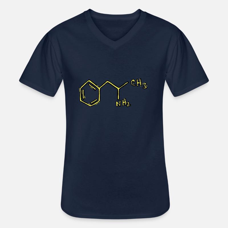 Amphetamin Strukturformel Chemie - Männer-T-Shirt mit V-Ausschnitt - Navy