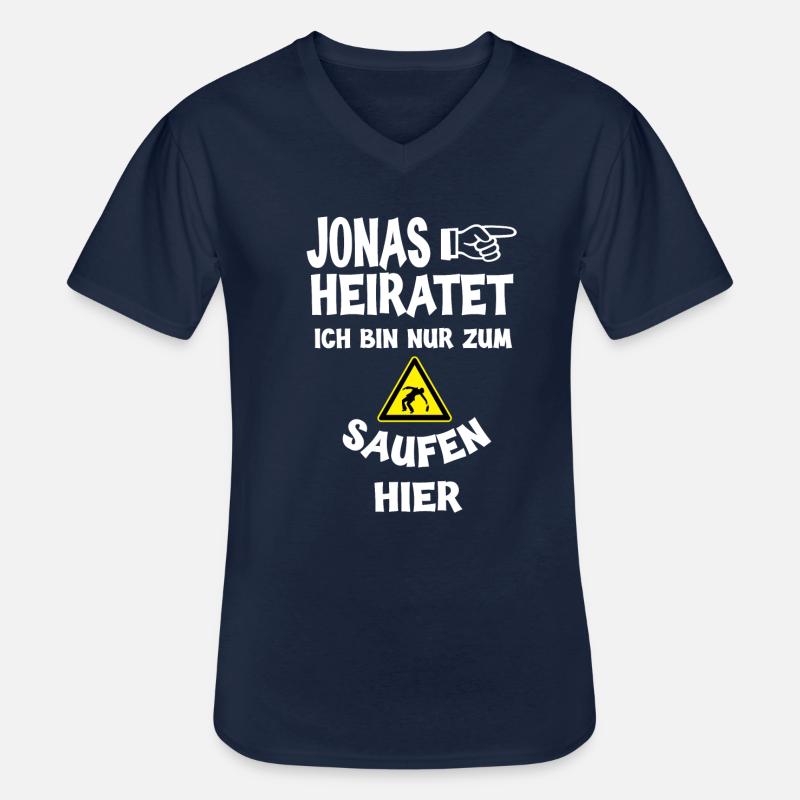 Jonas heiratet Junggesellenabschied JGA Spruch - Männer-T-Shirt mit V-Ausschnitt - Navy