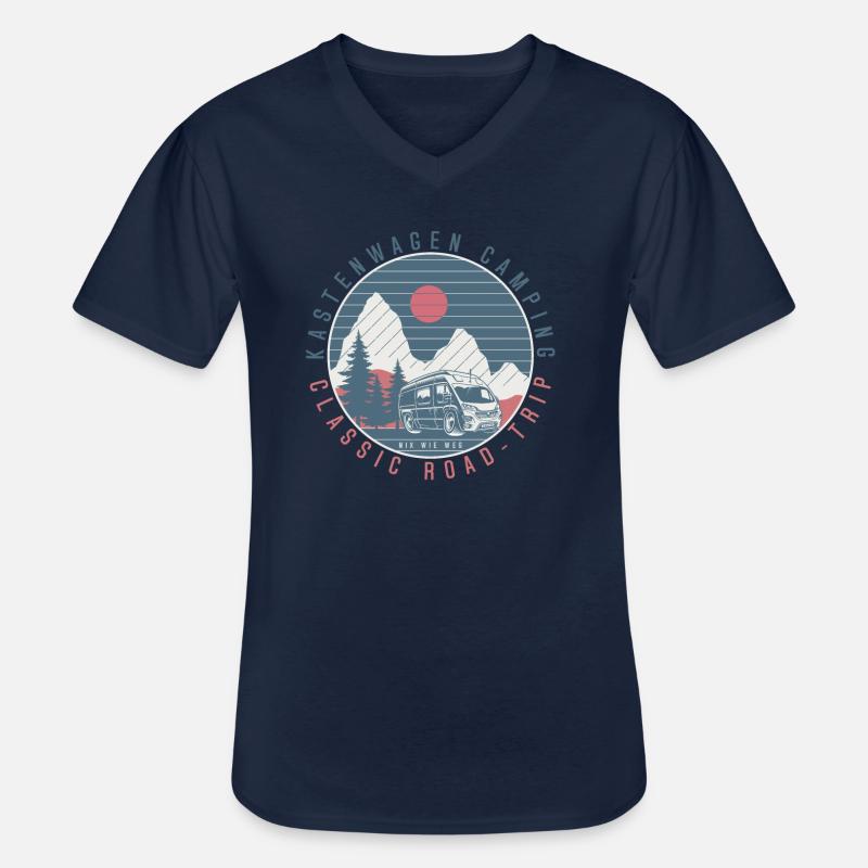 Kastenwagen Camping - Männer-T-Shirt mit V-Ausschnitt - Navy
