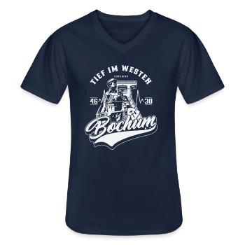 Bochum - Förderturm und Steiger - Männer-T-Shirt mit V-Ausschnitt - Navy - Vorne - AI Model Male 178 dark (178cm)