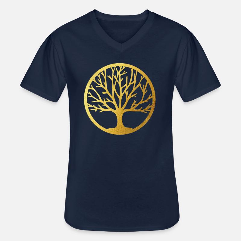 Baum des Lebens ,Lebensbaum,Graffiti,gold - Männer-T-Shirt mit V-Ausschnitt - Navy