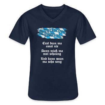 Bayrischer Dreisatz Lustiger Spruch Humor - Männer-T-Shirt mit V-Ausschnitt - Navy - Vorne - AI Model Male 178 dark (178cm)
