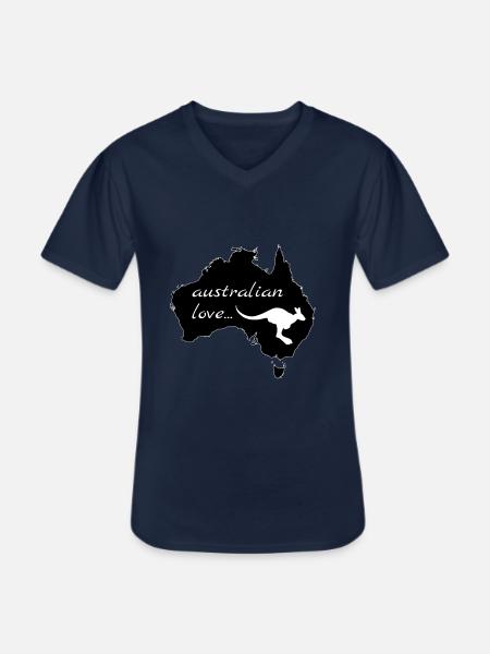 Australian Love Kangaroo - Men's V-Neck T-Shirt - navy