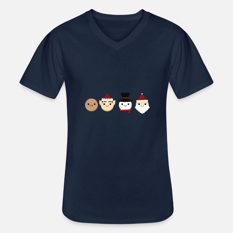 Weihnachts Quartett - Männer-T-Shirt mit V-Ausschnitt - Navy