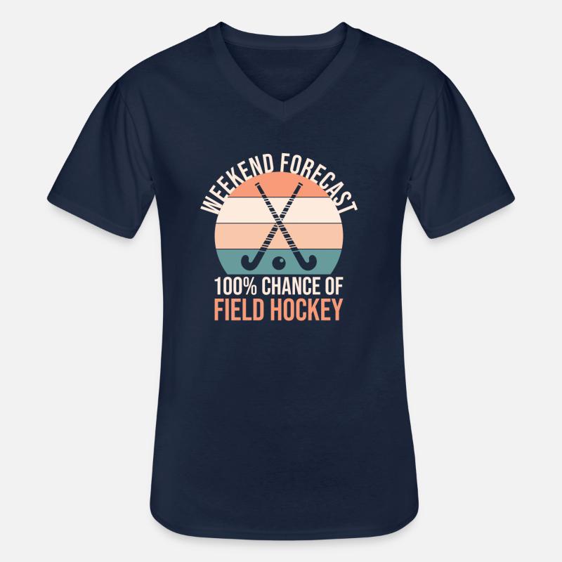 Wochenendvorhersage 100% Feldhockey - Männer-T-Shirt mit V-Ausschnitt - Navy