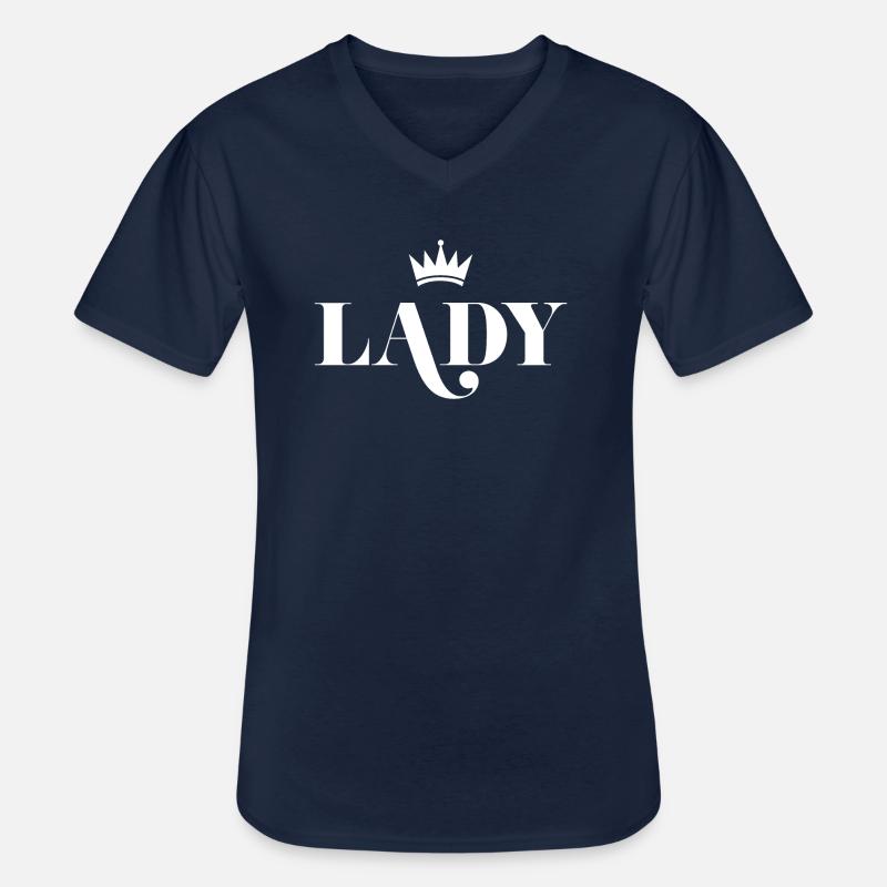 Dame - Männer-T-Shirt mit V-Ausschnitt - Navy