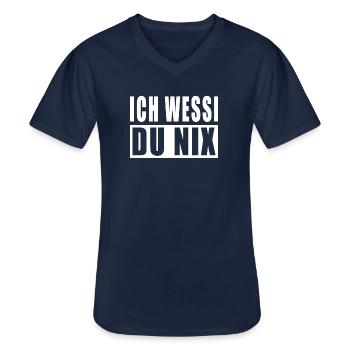 ich Wessi du nix - Männer-T-Shirt mit V-Ausschnitt - Navy - Vorne - AI Model Male 178 dark (178cm)