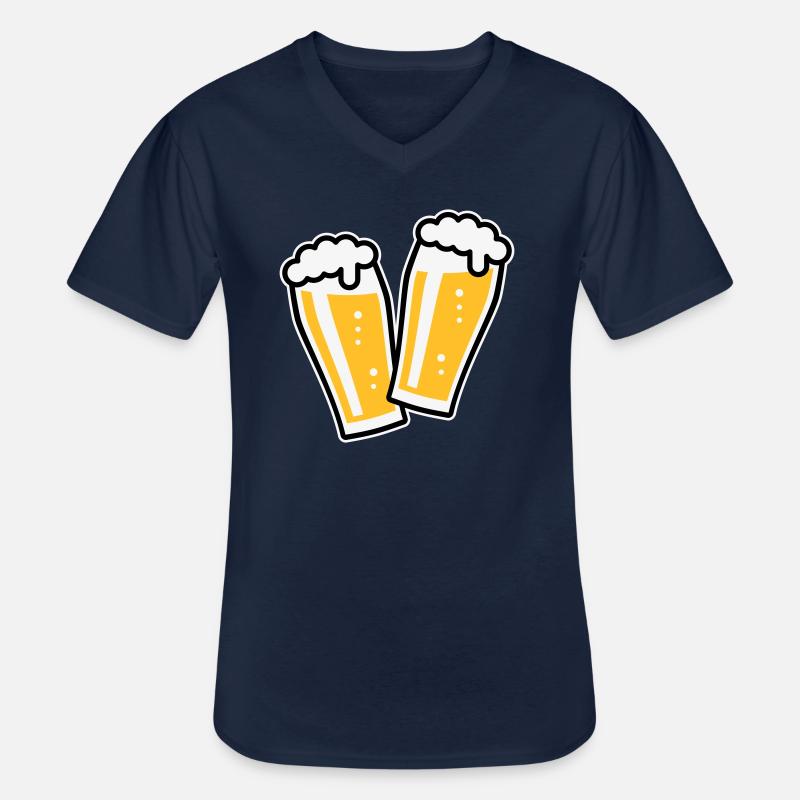 XDoppelter Willie (3) - Männer-T-Shirt mit V-Ausschnitt - Navy