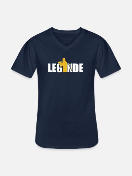 Hornussen Legende - Männer-T-Shirt mit V-Ausschnitt - Navy