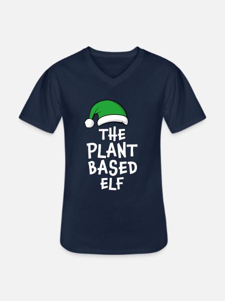 The Plant Based Elf - Men's V-Neck T-Shirt - navy