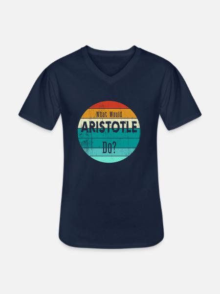 what would aristotle do - Men's V-Neck T-Shirt - navy