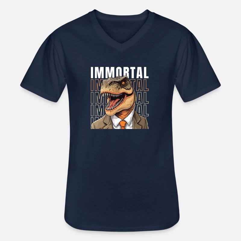 Unsterblicher T-Rex - Männer-T-Shirt mit V-Ausschnitt - Navy