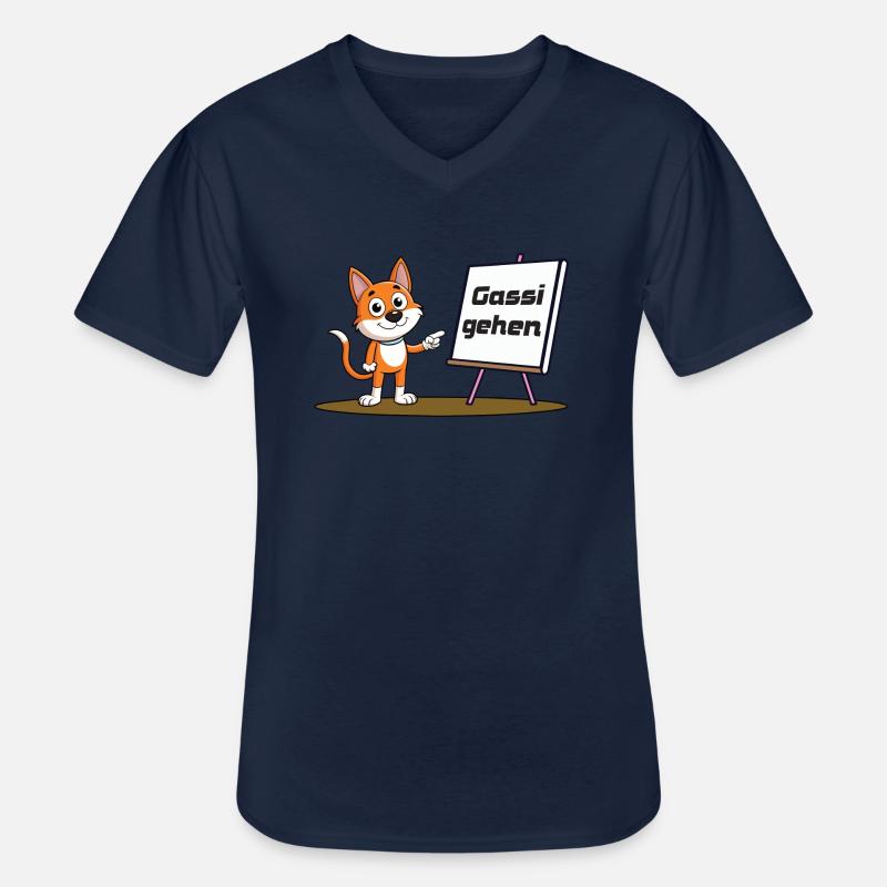 Lass uns Gassi gehen - Männer-T-Shirt mit V-Ausschnitt - Navy