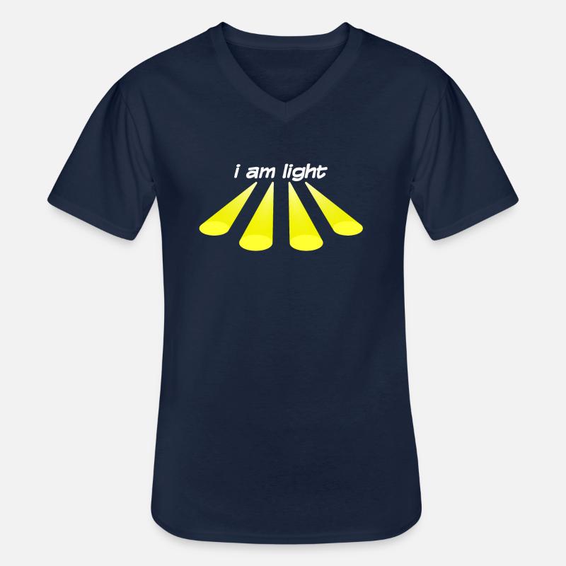 i am light - Männer-T-Shirt mit V-Ausschnitt - Navy