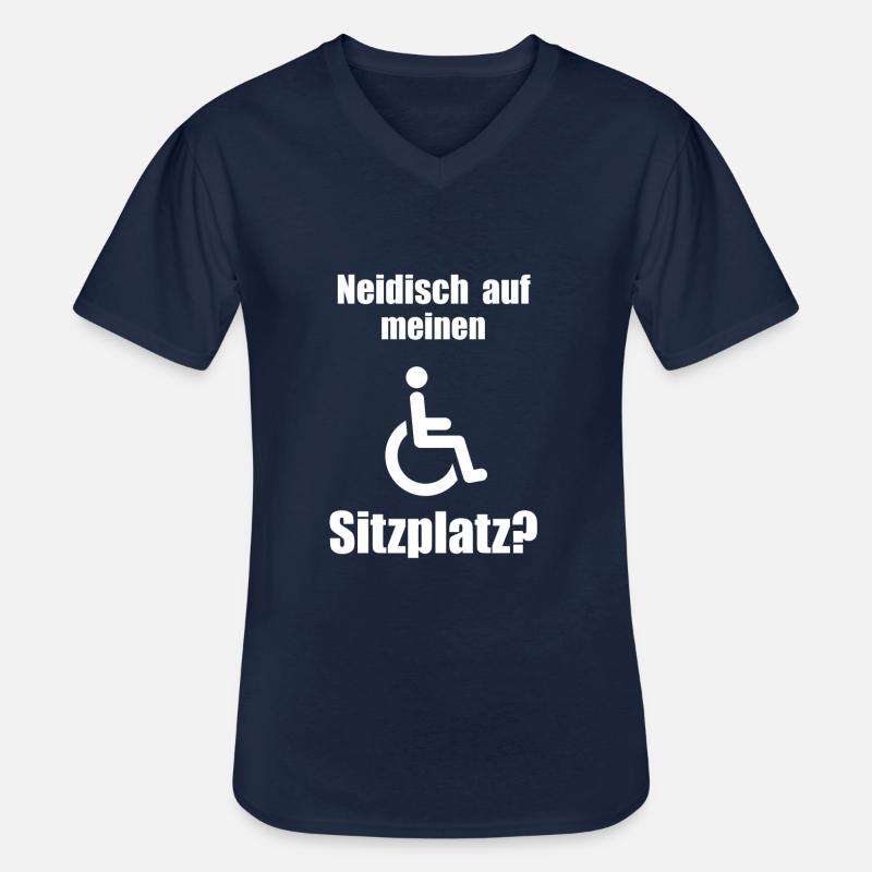 Rollstuhl Witz - Männer-T-Shirt mit V-Ausschnitt - Navy