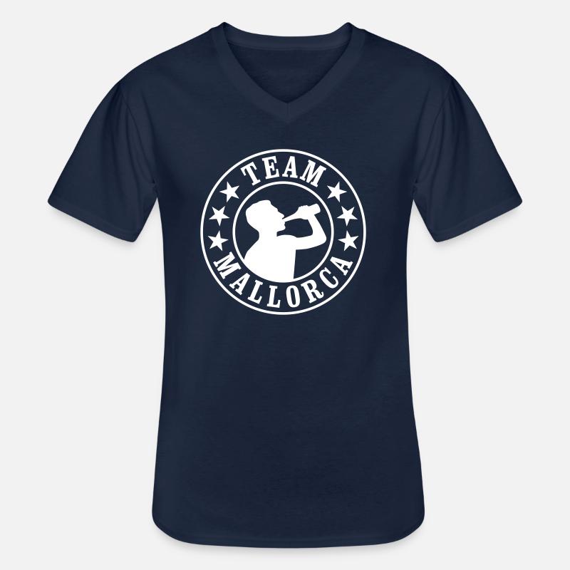 Team Mallorca - Männer-T-Shirt mit V-Ausschnitt - Navy
