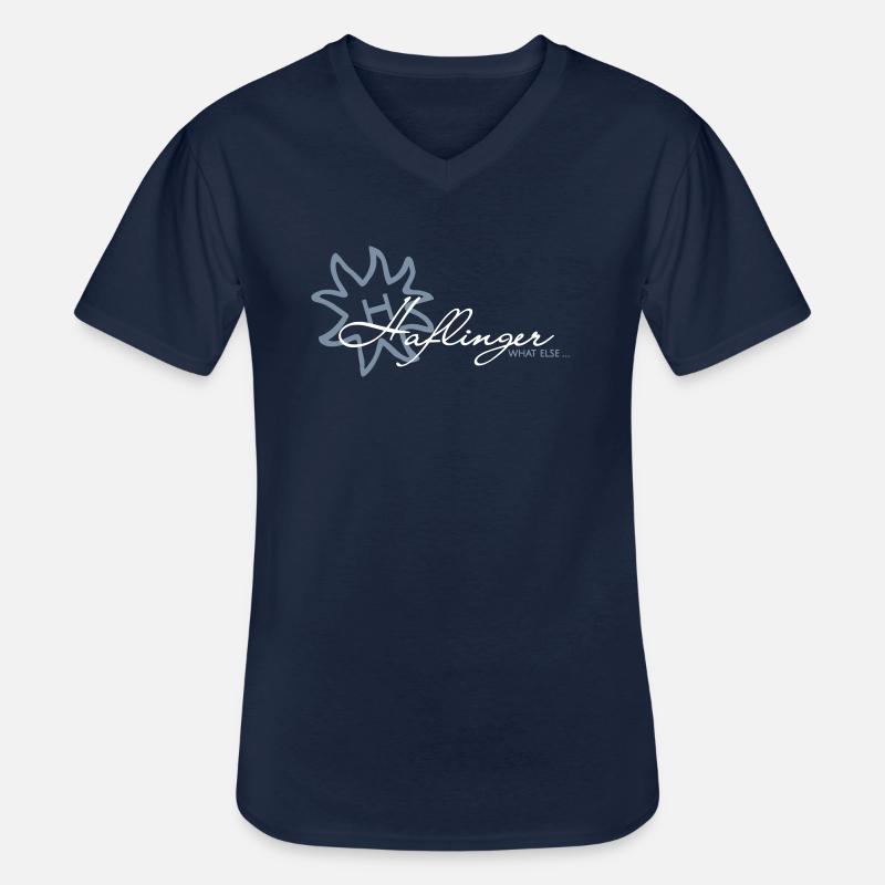 Haflinger-what-else - Männer-T-Shirt mit V-Ausschnitt - Navy