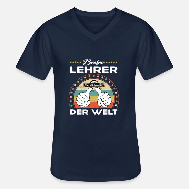 Bester lehrer der Welt - Männer-T-Shirt mit V-Ausschnitt - Navy