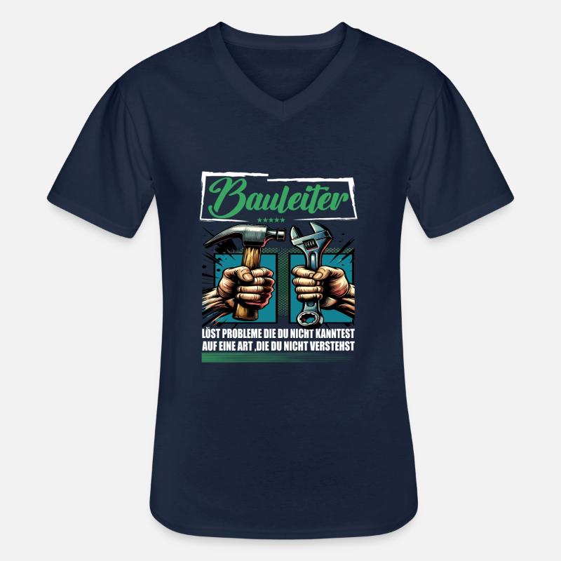 Bauleiter Beruf mit lustigen Spruch - Männer-T-Shirt mit V-Ausschnitt - Navy