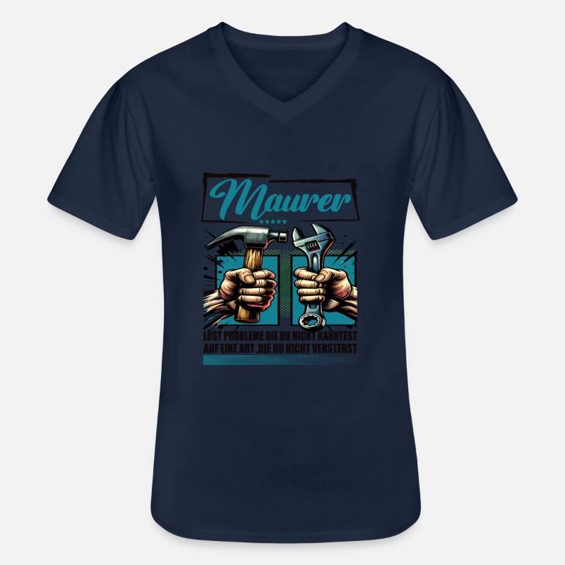 Maurer Beruf mit lustigen Spruch - Männer-T-Shirt mit V-Ausschnitt - Navy