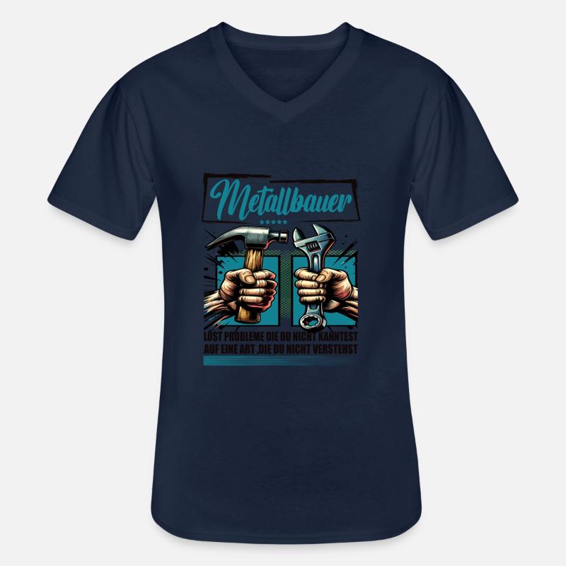 Metallbauer Beruf mit lustigen Spruch - Männer-T-Shirt mit V-Ausschnitt - Navy