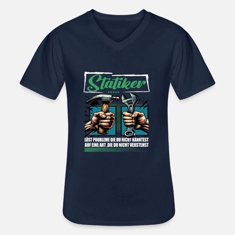 Statiker Beruf mit lustigen Spruch - Männer-T-Shirt mit V-Ausschnitt - Navy
