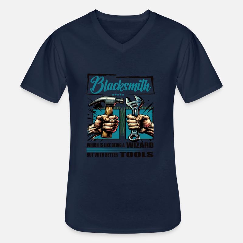 Blacksmith Beruf Spruch Arbeiter - Männer-T-Shirt mit V-Ausschnitt - Navy