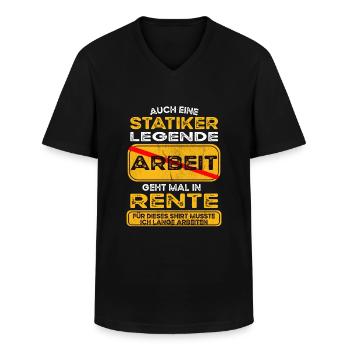 Statiker lustiges Rente Pension - Männer-T-Shirt mit V-Ausschnitt - Schwarz - Vorne - AI Model Male 178 dark (178cm)