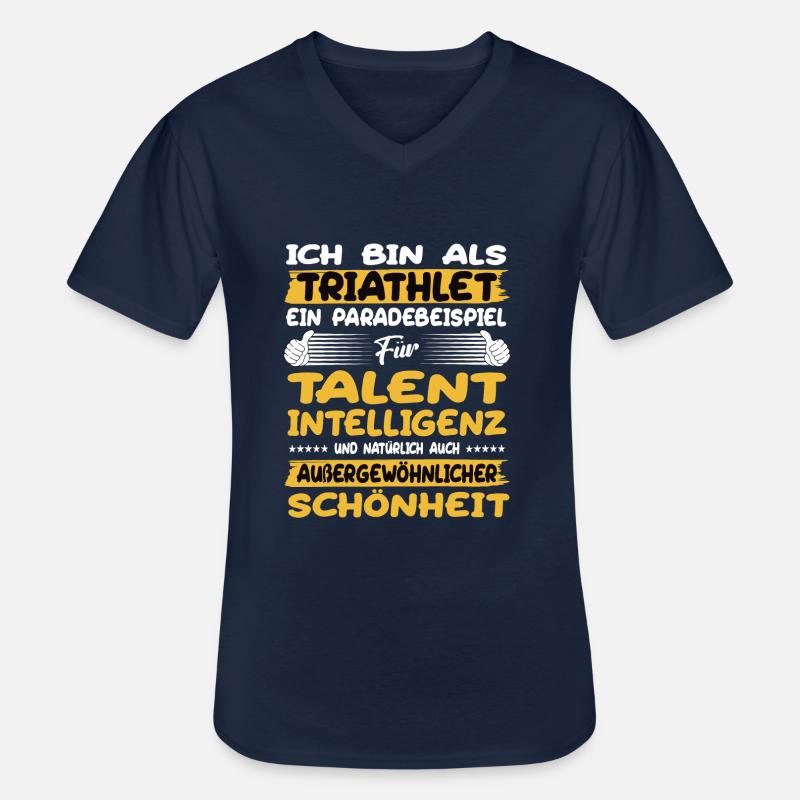 Triathlet ein Paradebeispiel Triathlet - Männer-T-Shirt mit V-Ausschnitt - Navy
