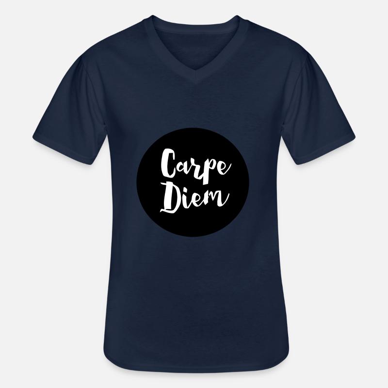 CARPE DIEM - Männer-T-Shirt mit V-Ausschnitt - Navy