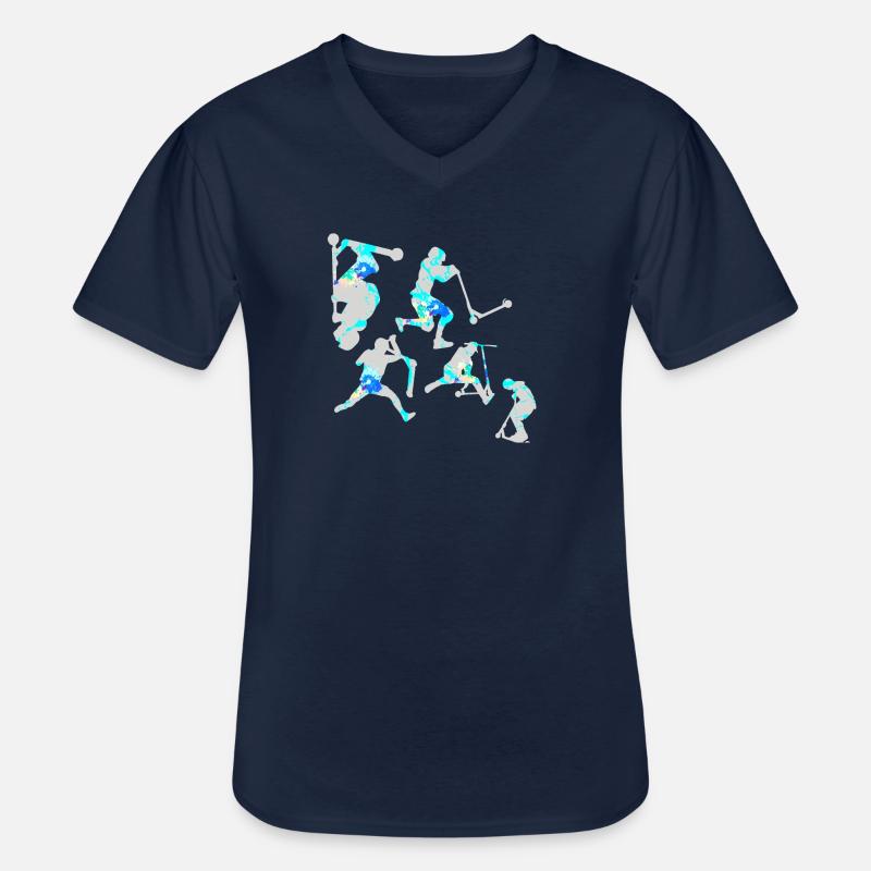 Stuntscooter,Trickscooter,tricks,stunt,e-scooter - Männer-T-Shirt mit V-Ausschnitt - Navy