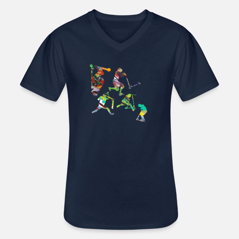 Stuntscooter,Trickscooter,tricks,stunt,e-scooter - Männer-T-Shirt mit V-Ausschnitt - Navy