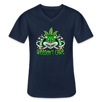 Légalisation du cannabis Funny Bunny - T-shirt col V Homme - marine - Devant - AI Model Male 178 dark (178cm)