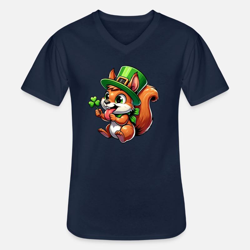 St. Patrick's freches Eichhörnchen - Männer-T-Shirt mit V-Ausschnitt - Navy