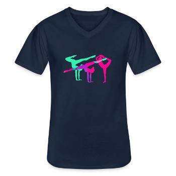 Gymnast, yoga, sports, exercises, dancing, gymnastics - Men's V-Neck T-Shirt - navy - Front - AI Model Male 178 dark (178cm)
