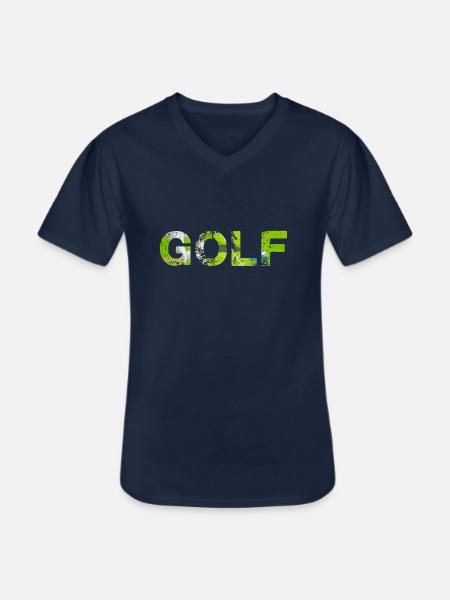 Golf,Font,Typo,Sport - T-shirt col V Homme - marine