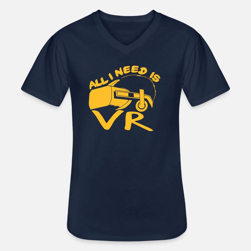 VR Virtual Reality Spruch - Männer-T-Shirt mit V-Ausschnitt - Navy