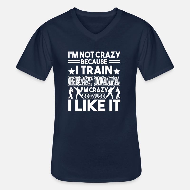 Ich trainiere Krav Maga - Männer-T-Shirt mit V-Ausschnitt - Navy