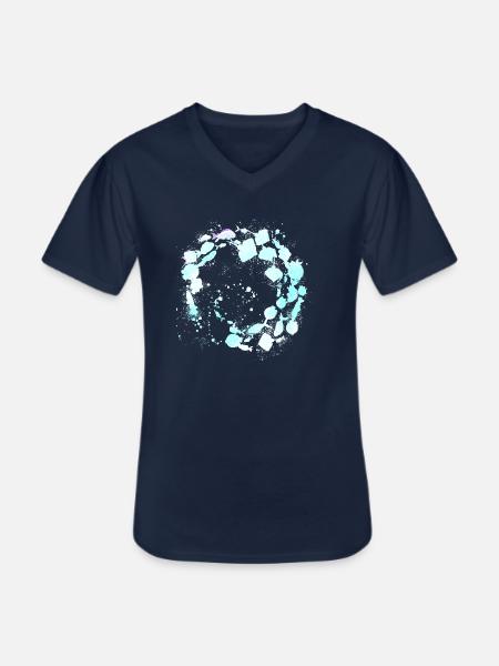 fischschwarm,fische,malerei,blau,graffiti,rochen - Männer-T-Shirt mit V-Ausschnitt - Navy