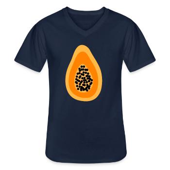 Papaya Verkleidung Obst Kostüm Melone Frucht - Männer-T-Shirt mit V-Ausschnitt - Navy - Vorne - AI Model Male 178 dark (178cm)