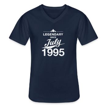 30e anniversaire Légendaire depuis juillet 1995 Volume 95 - T-shirt col V Homme - marine - Devant - AI Model Male 178 dark (178cm)