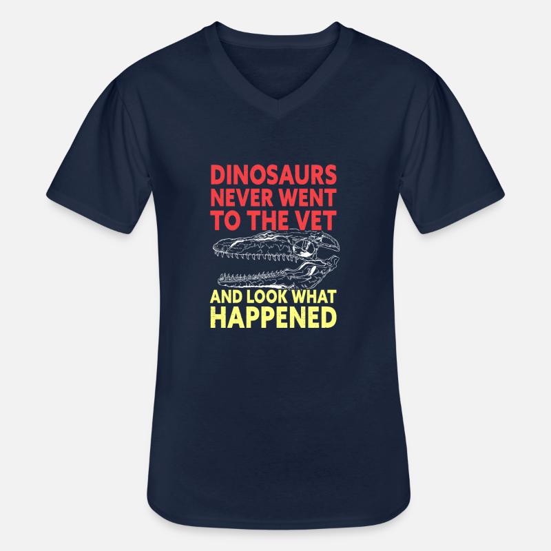 Funny Veterinary Dinosaur Veterinary Technician - Männer-T-Shirt mit V-Ausschnitt - Navy