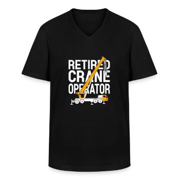 Retired Crane Operator Heavy Equipment Operator - Männer-T-Shirt mit V-Ausschnitt - Schwarz - Vorne - AI Model Male 178 dark (178cm)