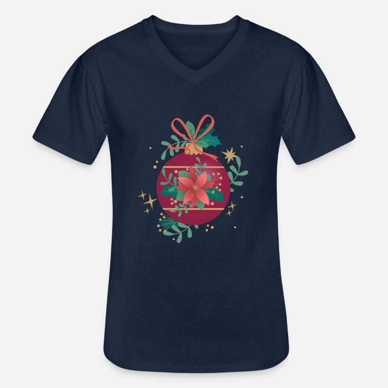 Weihnachtskugel - Männer-T-Shirt mit V-Ausschnitt - Navy