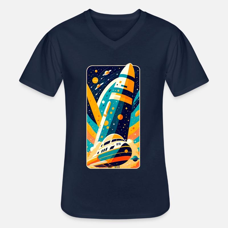 Space Shuttle - Männer-T-Shirt mit V-Ausschnitt - Navy
