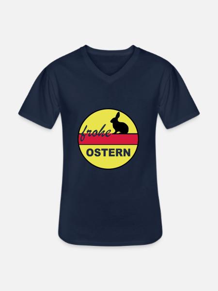 Frohe Ostern 3c - Männer-T-Shirt mit V-Ausschnitt - Navy