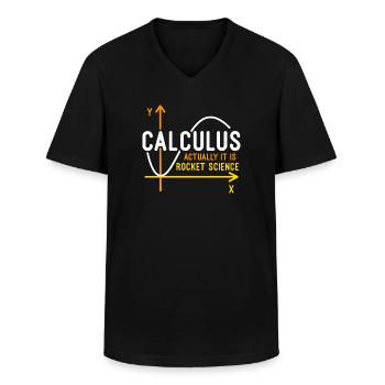 Le calcul est la science de fusée - T-shirt col V Homme - noir - Devant - AI Model Male 178 dark (178cm)