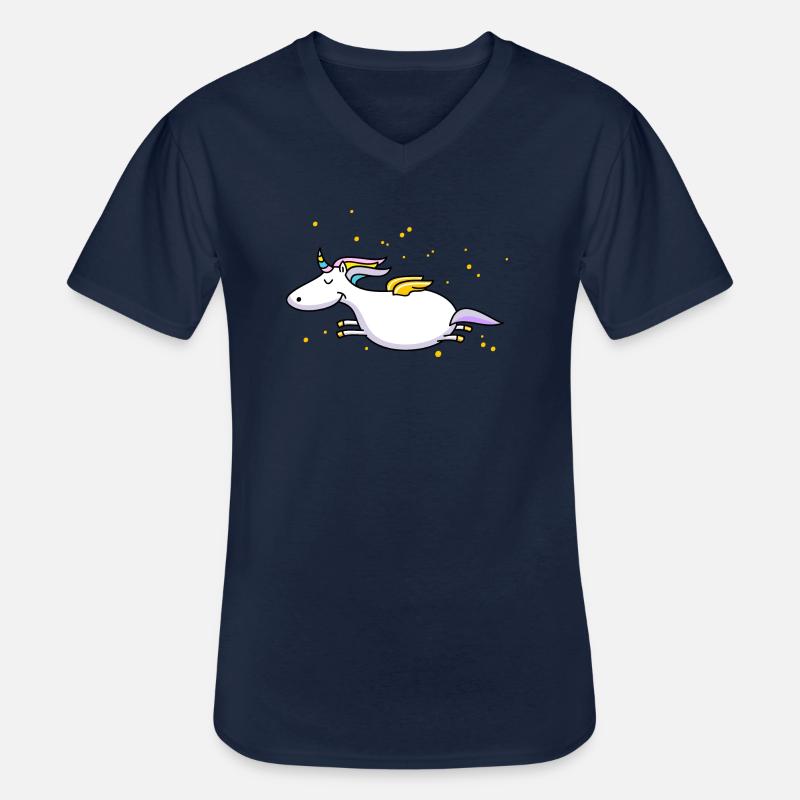 Fliegendes Einhorn - Männer-T-Shirt mit V-Ausschnitt - Navy